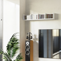 White 4-Grid Multi-Media Wall Shelf