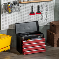 Lockable 4-Drawer Tool Chest with Ball Bearing Runners, 51x22x39.5cm