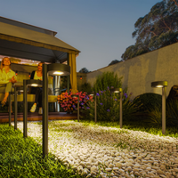 Outsunny Solar Garden Stake Lights 8 Pack — LED Pathway Lighting, Auto On/Off, IP44 Waterproof, Warm White 3000K, Black