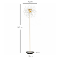 Dandelion Lampshade Floor Lamp Modern Gold-Tone Bedroom Light