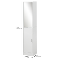 Kleankin Tall Mirrored Bathroom Cabinet