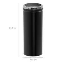 50L Black Stainless Steel Infrared Sensor Trash Can with Removable Inner Bucket