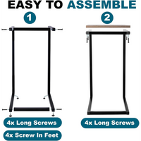 Sleek C-Shaped Side Table with Black Powder-Coated Finish