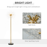 Dandelion Lampshade Floor Lamp Modern Gold-Tone Bedroom Light