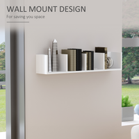 White 4-Grid Multi-Media Wall Shelf