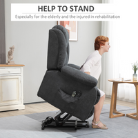 HOMCOM Heavy-Duty Riser & Recliner Lift Chair for Elderly, Dark Grey