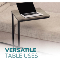 Sleek C-Shaped Side Table with Black Powder-Coated Finish
