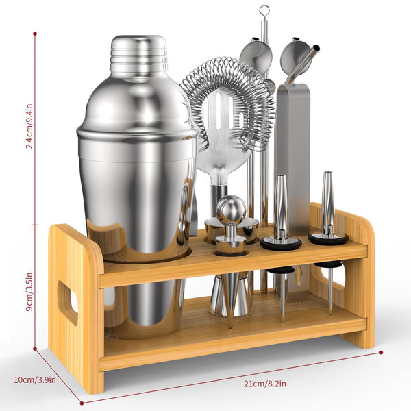 15-Piece Professional Cocktail Shaker Set - Complete Home Bartender Kit