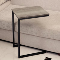Sleek C-Shaped Side Table with Black Powder-Coated Finish