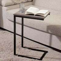 Sleek C-Shaped Side Table with Black Powder-Coated Finish