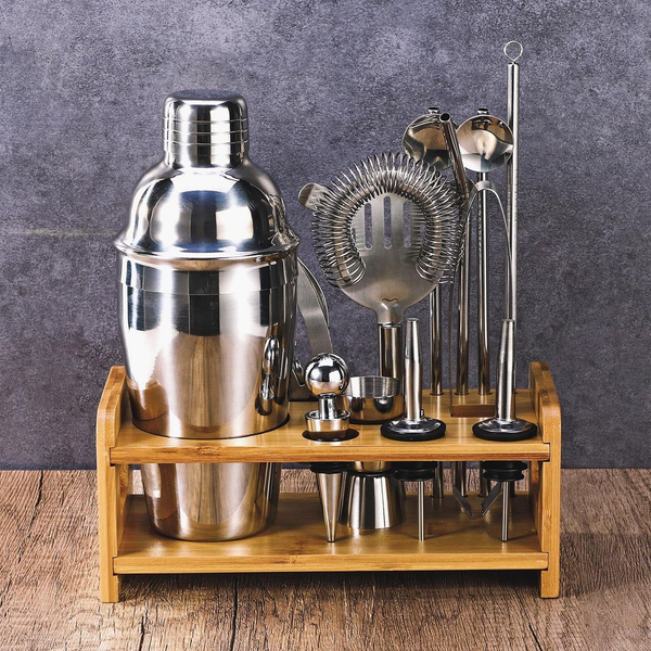 15-Piece Professional Cocktail Shaker Set - Complete Home Bartender Kit