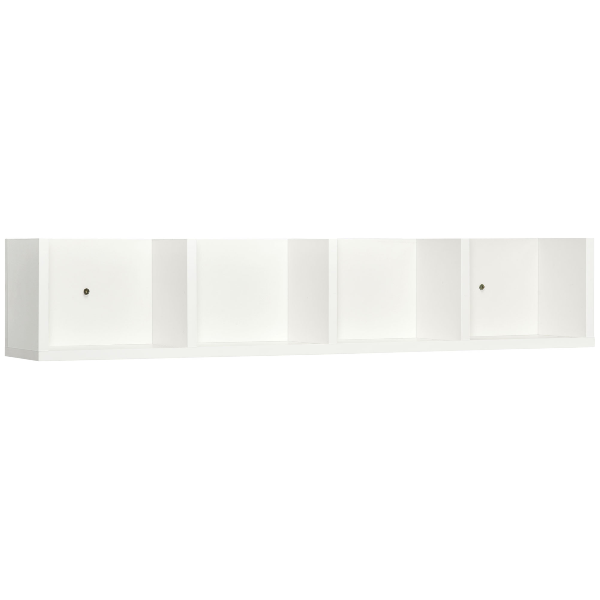 White 4-Grid Multi-Media Wall Shelf