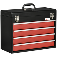 Lockable 4-Drawer Tool Chest with Ball Bearing Runners, 51x22x39.5cm