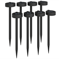 Outsunny Solar Garden Stake Lights 8 Pack — LED Pathway Lighting, Auto On/Off, IP44 Waterproof, Warm White 3000K, Black