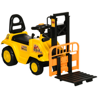 Kids Ride-On Forklift with Fork Tray, Under-Seat Storage, Backrest