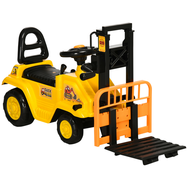 Kids Ride-On Forklift with Fork Tray, Under-Seat Storage, Backrest