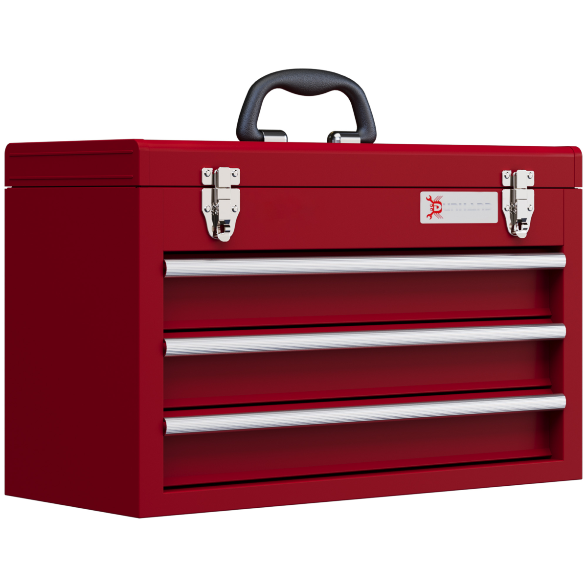 Lockable 3-Drawer Tool Chest with Ball Bearing Slides - Red